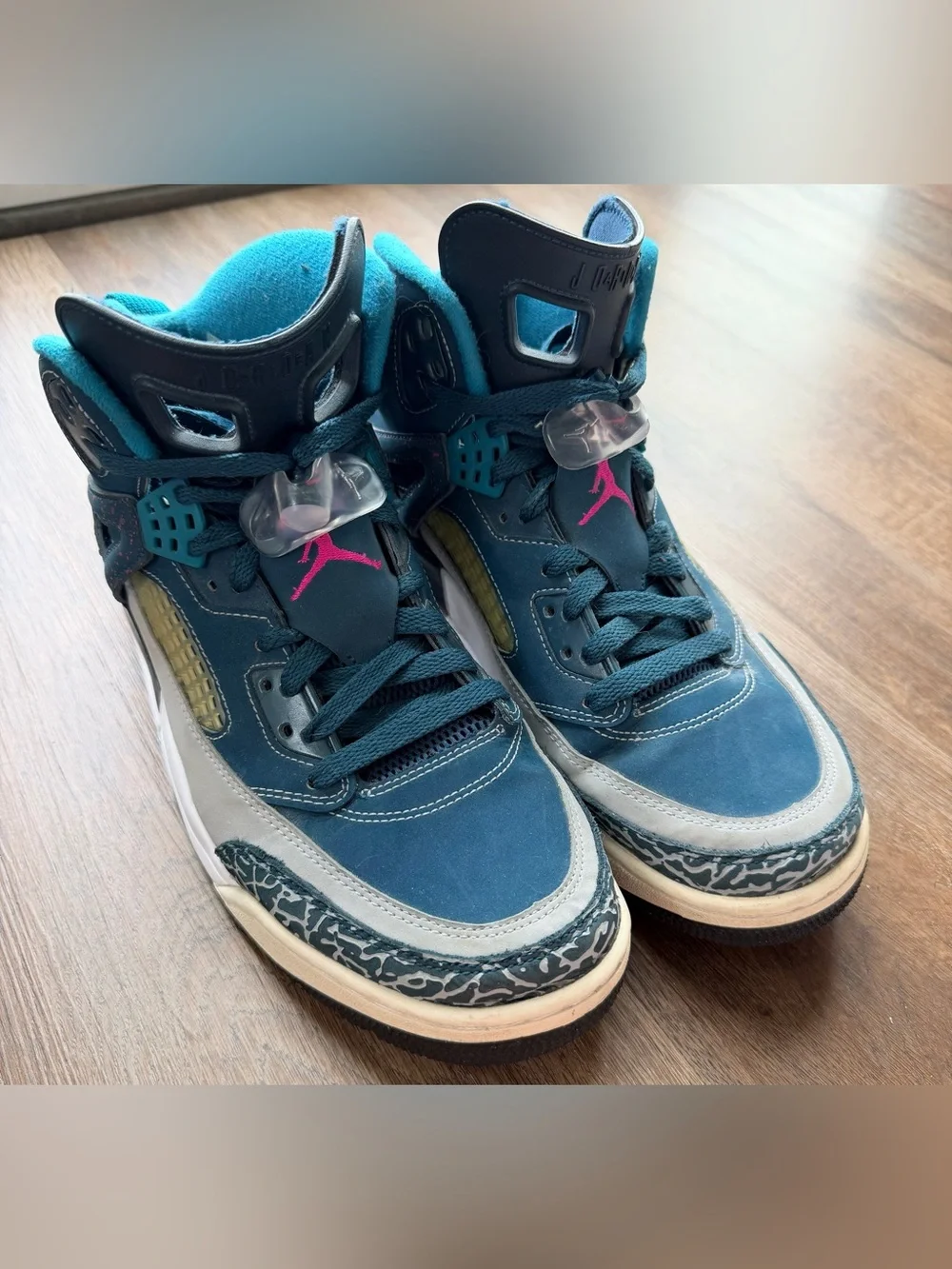 NIKE JORDAN | Spizike Space Blue | Elephant Print High Tops | Retro Shoes